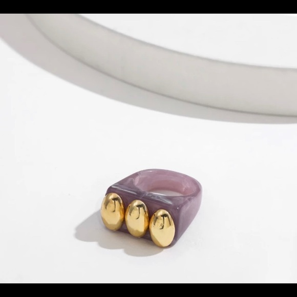 Stackable Acrylic Ring Purple Size 7 - Picture 2 of 4